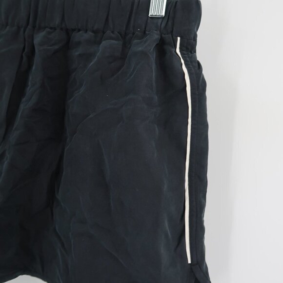 Everlane 100% Silk Black Shorts w White Stripe down sides Size Medium NWT - Picture 6 of 7